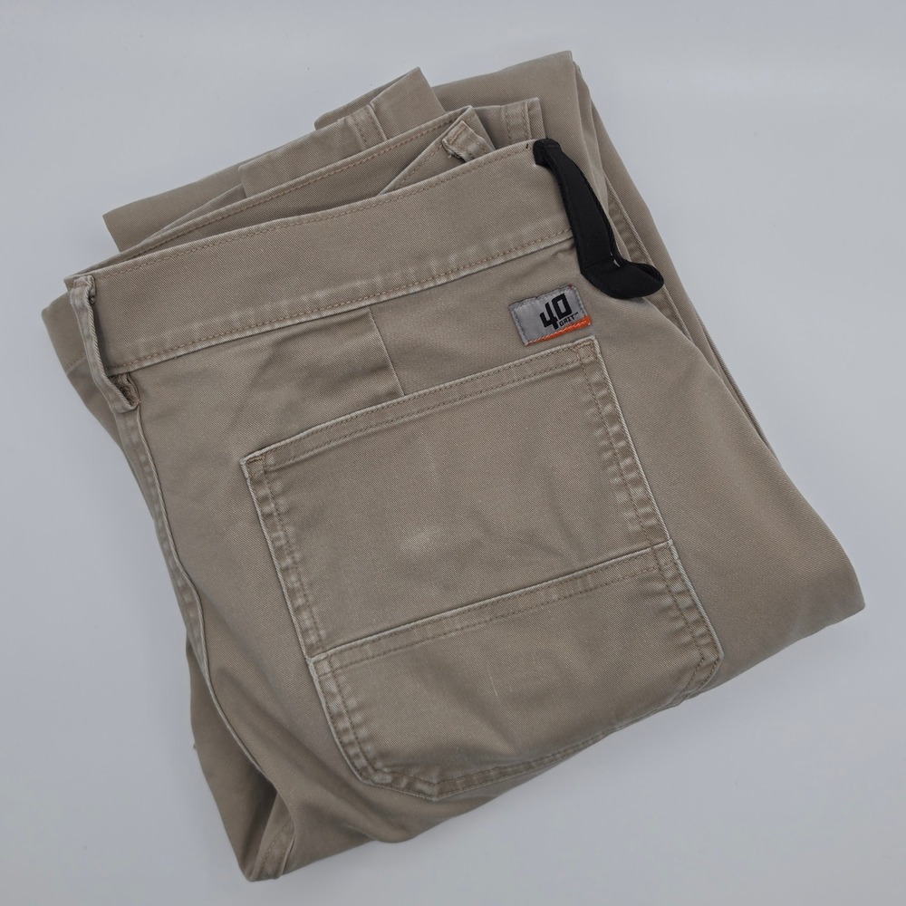 40 Grit Carpenter Pants Mens 32x34 Khaki Excellent Slim Fit Utility Workwear
